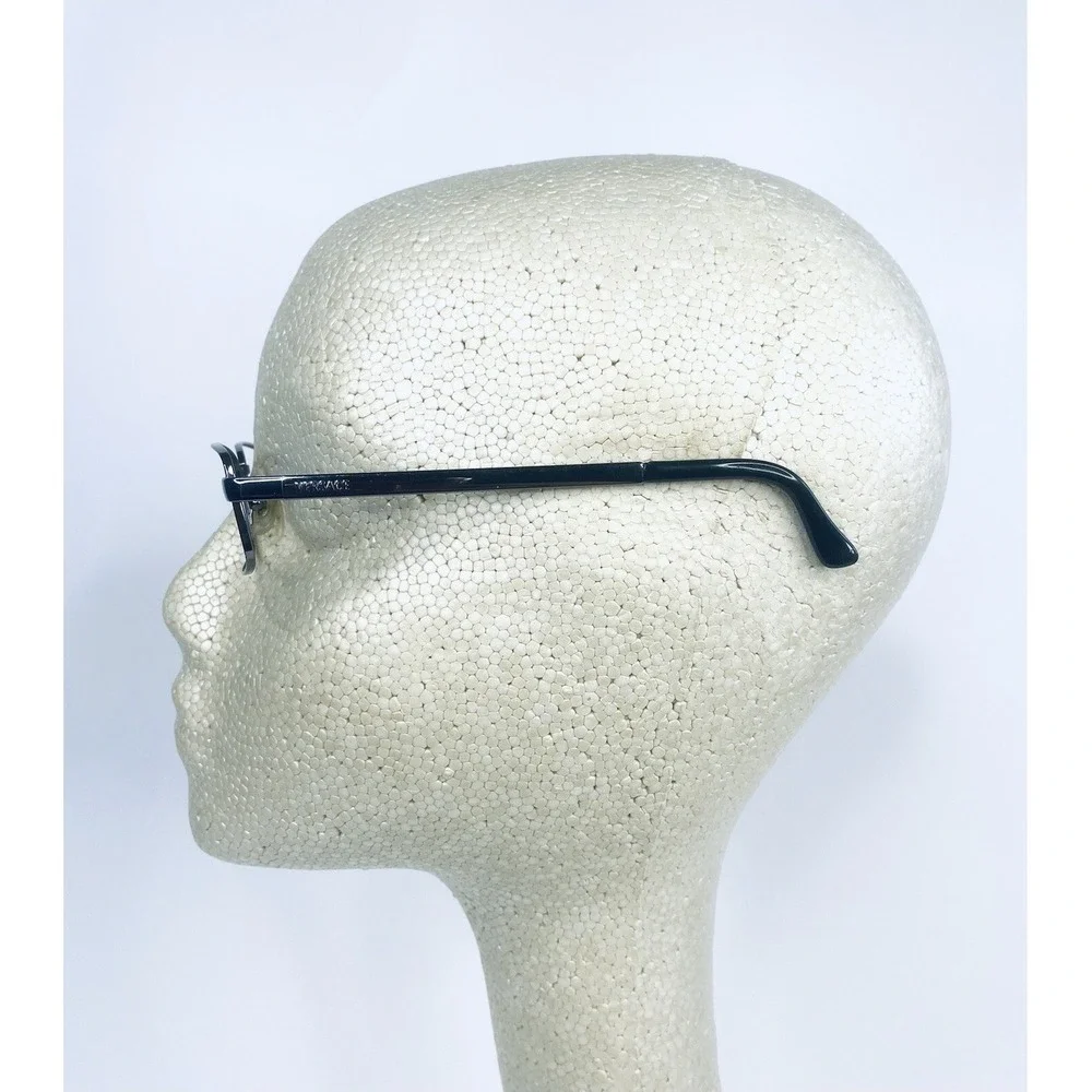 Versace Dark Silver Gun Metal Rectangular Glasses Italy MOD 1001 52 19 135